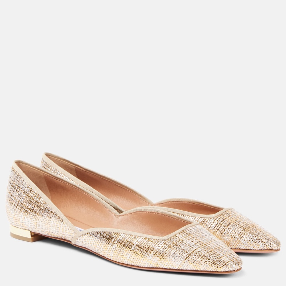 Aquazzura Maia Canvas Ballet Flats